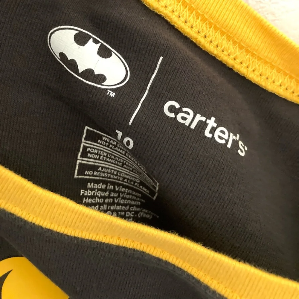 Carters 2-Piece Batman Snug Fit Cotton Pajamas Size 10